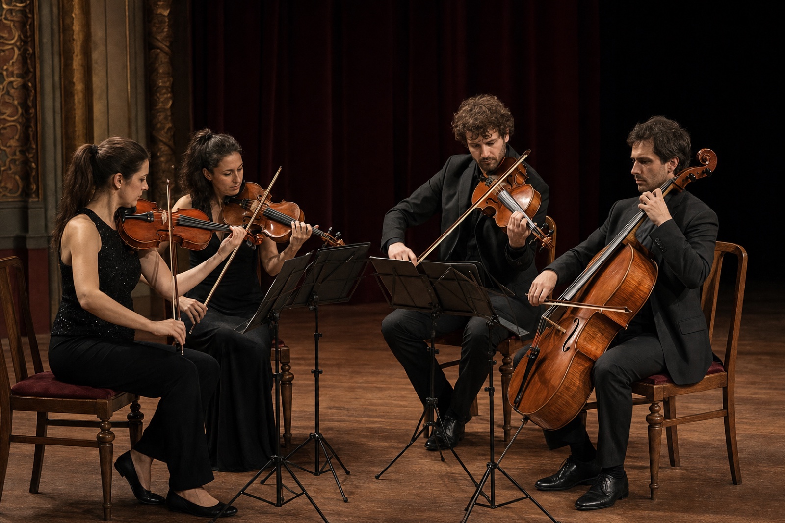 Cuarteto de cámara en actuación